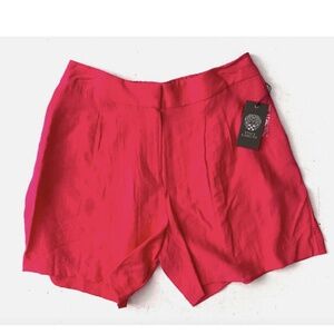Vince Camuto Shorts Summer Heat Geranium Pink Pleated Shorts Short
